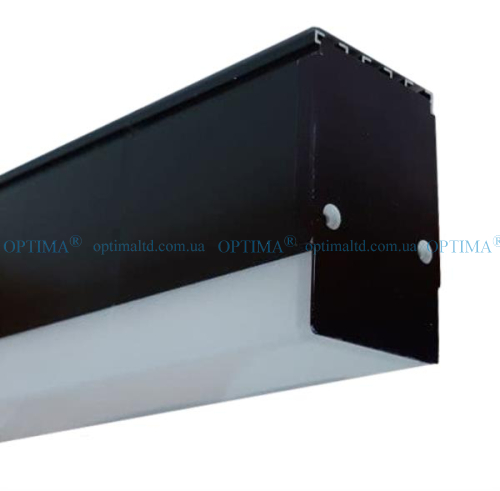 Лінійний підвісний світильник ДСО Premium 40Вт 4000К чорний Optima П-розсіювач