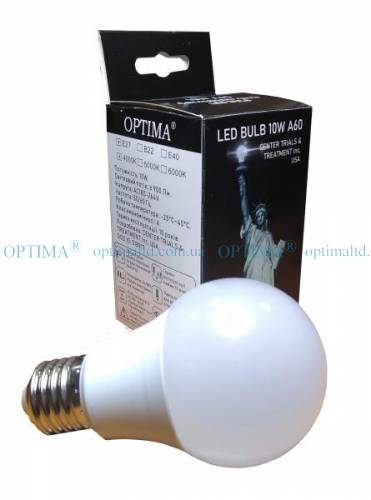 Светодиодная лампа А60 10Вт 4000К Оптима фото 2