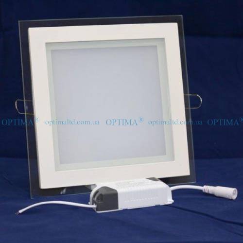 Светодиодный светильник GL-S18 WW 18Вт 3000К квадратный, алюминий+стекло фото 2