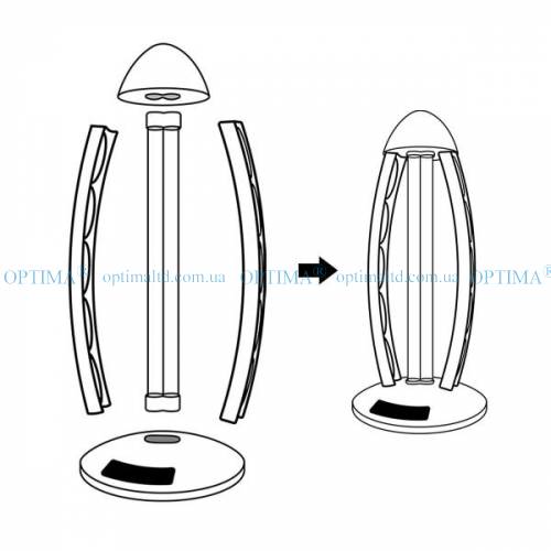 Бактерицидний світильник UVC-38W чорний фото 6