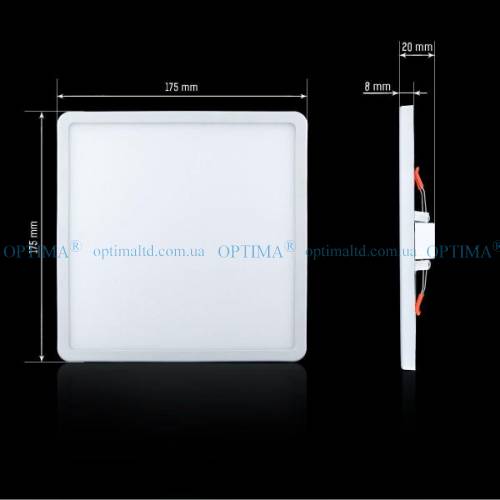 Світлодіодний світильник CL-S18W-5/2 18Вт 5000К квадратний пластик фото 2