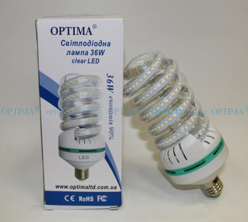 Светодиодная лампа 36Вт 5000К E27 (clear LED)